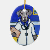 WEIMARANER DOCTOR KERAMISCH ORNAMENT (Voorkant)