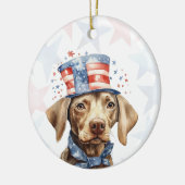 Weimaraner Dog, 4th of july Personalized Keramisch Ornament (Links)
