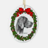 Weimaraner Dog Art van Glenda S. Harlan Keramisch Ornament (Rechts)