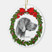 Weimaraner Dog Art van Glenda S. Harlan Keramisch Ornament (Links)