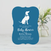 Weimaraner Dog Baby shower Boy Blue Kaart (Staand voorkant)