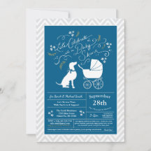 Weimaraner Dog Baby shower Boy Blue