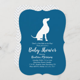 Weimaraner Dog Baby shower Boy Blue Kaart