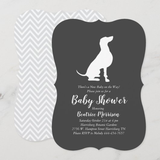 Weimaraner Dog Baby shower Geslacht Neutraal Kaart (Voorkant / Achterkant)