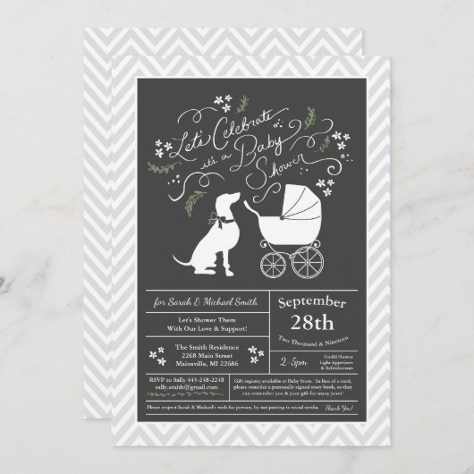 Weimaraner Dog Baby shower Geslacht Neutraal Kaart (Voorkant / Achterkant)