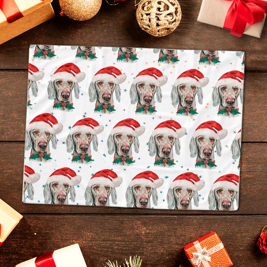 Weimaraner Dog Breed Christmas Stars Fleece Deken