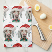 Weimaraner Dog Breed Christmas Stars Theedoek (Quarter Fold)