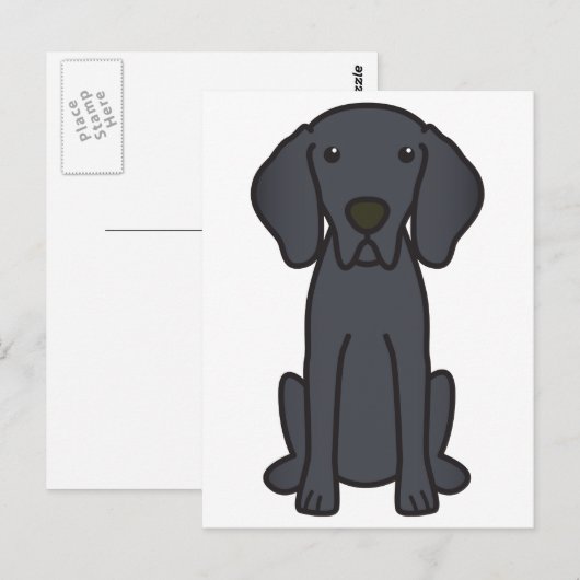 Weimaraner Dog Cartoon Briefkaart (Voorkant / Achterkant)