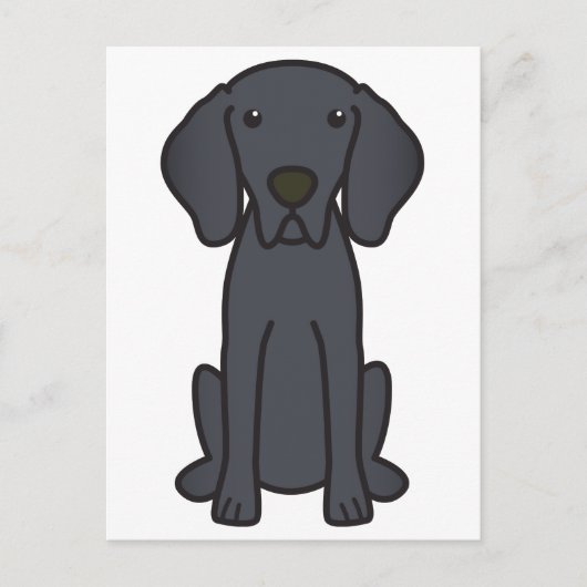 Weimaraner Dog Cartoon Briefkaart (Voorkant)