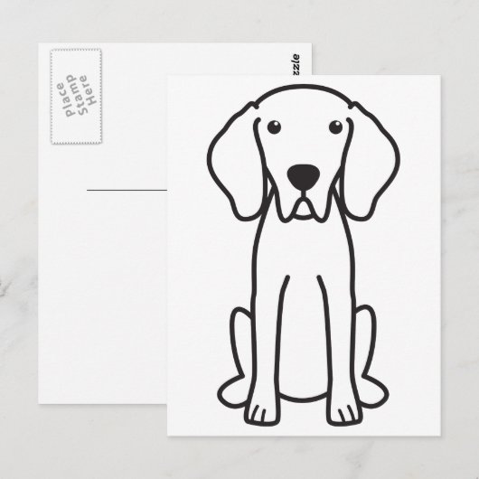 Weimaraner Dog Cartoon Briefkaart (Voorkant / Achterkant)
