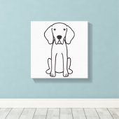 Weimaraner Dog Cartoon Canvas Afdruk (Insitu (Houten vloer))