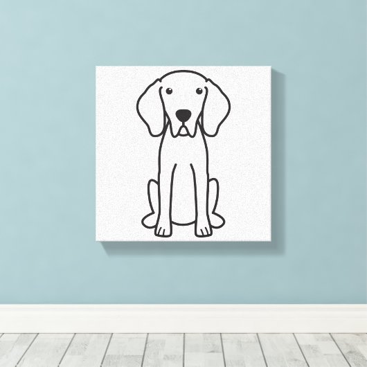 Weimaraner Dog Cartoon Canvas Afdruk (Insitu (Houten vloer))