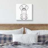 Weimaraner Dog Cartoon Canvas Afdruk (Insitu (Slaapkamer))