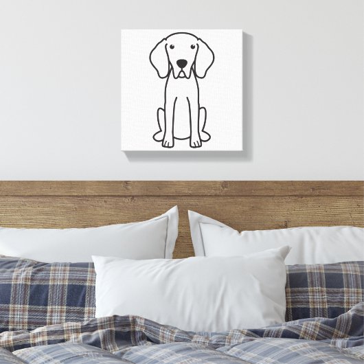 Weimaraner Dog Cartoon Canvas Afdruk (Insitu (Slaapkamer))