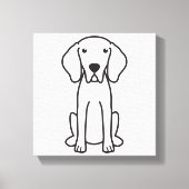Weimaraner Dog Cartoon Canvas Afdruk (Voorkant)