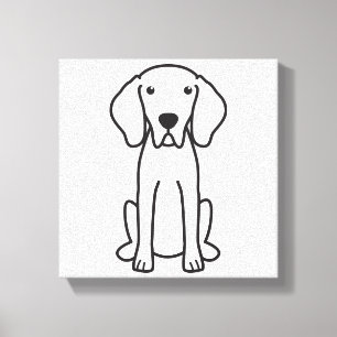 Weimaraner Dog Cartoon Canvas Afdruk