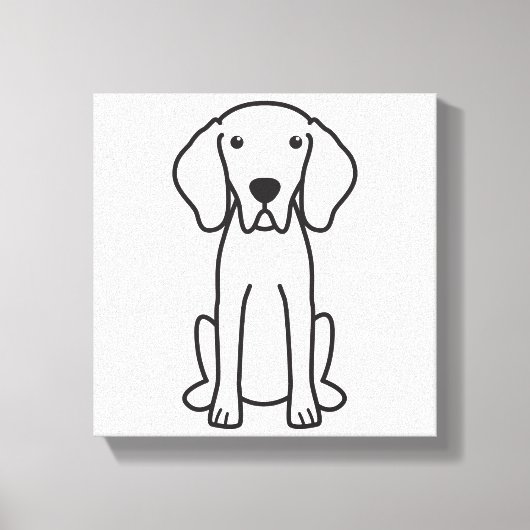 Weimaraner Dog Cartoon Canvas Afdruk (Voorkant)