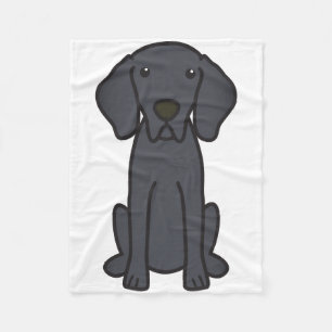 Weimaraner Dog Cartoon Fleece Deken
