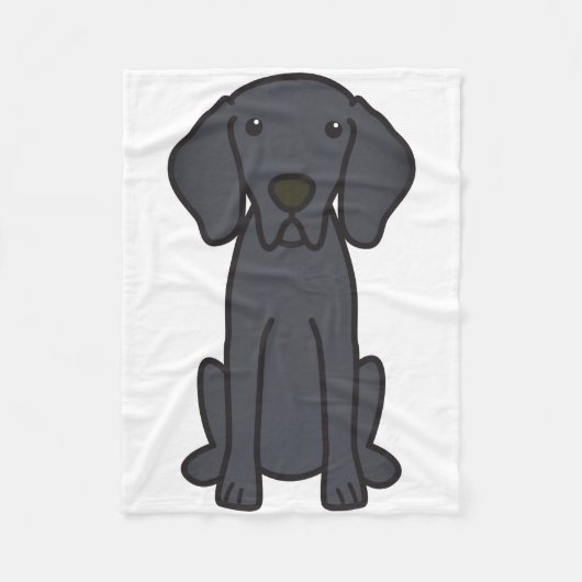 Weimaraner Dog Cartoon Fleece Deken (Voorkant)