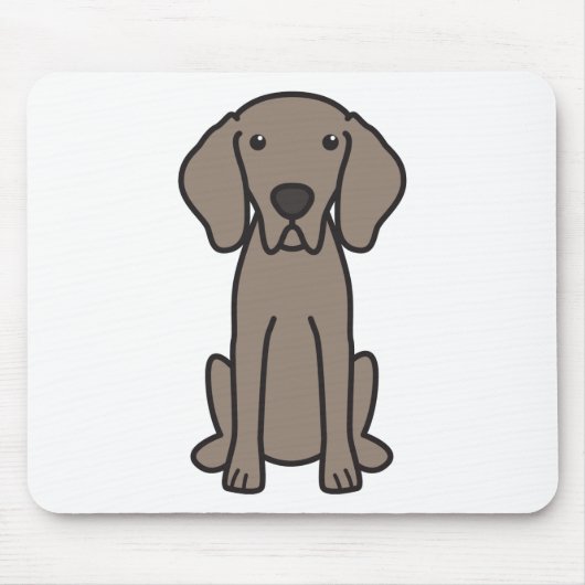 Weimaraner Dog Cartoon Muismat (Voorkant)