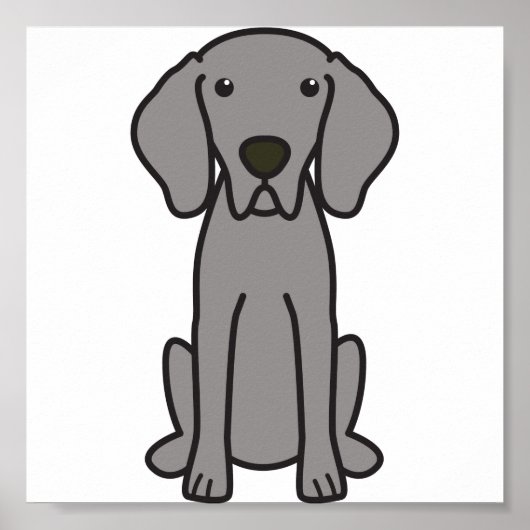 Weimaraner Dog Cartoon Poster (Voorkant)