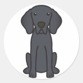Weimaraner Dog Cartoon Ronde Sticker (Voorkant)