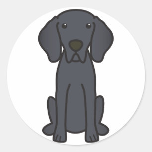 Weimaraner Dog Cartoon Ronde Sticker