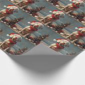 Weimaraner Dog Christmas  Beach Cadeaupapier (Hoek)