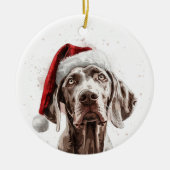 Weimaraner Dog Christmas Personalized Keramisch Ornament (Voorkant)