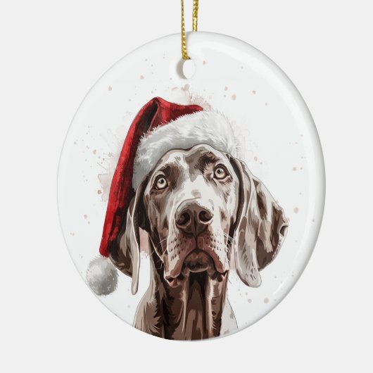 Weimaraner Dog Christmas Personalized Keramisch Ornament (Links)