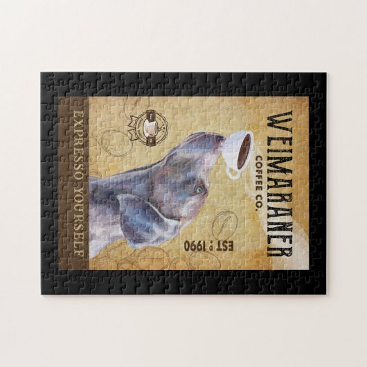 Weimaraner Dog Coffee Company Canvas Legpuzzel (Horizontaal)