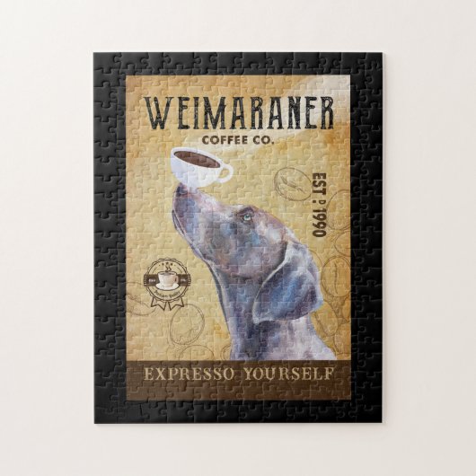 Weimaraner Dog Coffee Company Canvas Legpuzzel (Verticaal)