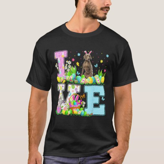 Weimaraner Dog Easter Egg Hunt Love Weimaraner Ea T-shirt (Voorkant)