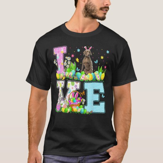 Weimaraner Dog Easter Egg Hunt Love Weimaraner Ea T-shirt (Voorkant)