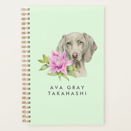 Weimaraner Dog en Lily | Jouw namen toevoegen Planner (Voorkant)