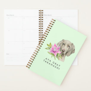 Weimaraner Dog en Lily Jouw namen toevoegen Planner
