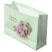 Weimaraner Dog en Lily Waterverf | Geboortedag Large Cadeautasje (Voorkant Gekanteld)