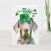 Weimaraner Dog Feelin' Lucky St Patrick's Day Feestdagen Kaart (Voorkant)