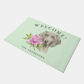 Weimaraner Dog Floral Welkom Deurmat (Schuin)