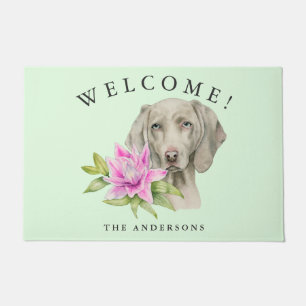 Weimaraner Dog Floral Welkom Deurmat