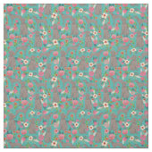 weimaraner dog florals turquoise stof (Swatch)