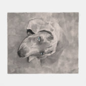 Weimaraner Dog Gemengde Media Fleece Deken (Voorkant (Horizontaal))