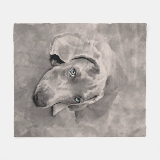 Weimaraner Dog Gemengde Media Fleece Deken (Voorkant (Horizontaal))