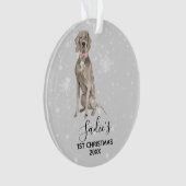 Weimaraner Dog Holiday kerstversiering Ornament (voorkant)