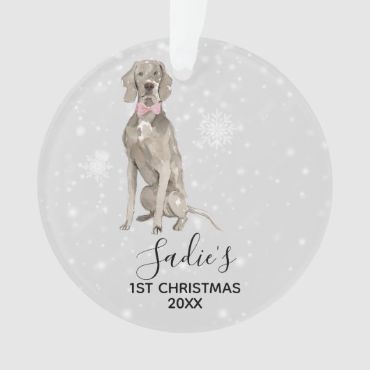 Weimaraner Dog Holiday kerstversiering Ornament (voorkant)