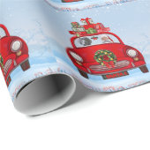 Weimaraner Dog in auto met kerstman Cadeaupapier (Rol Hoek)