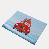 Weimaraner Dog in auto met kerstman Deurmat (Schuin)