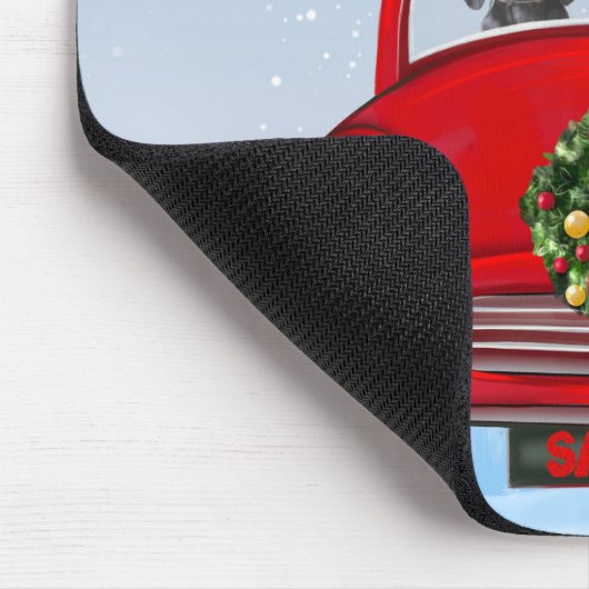 Weimaraner Dog in de auto met de schroefdraad van  Muismat (Hoek)