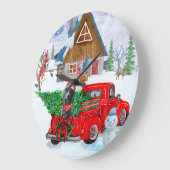 Weimaraner Dog in kerstcadeauwagen Grote Klok (Hoek)