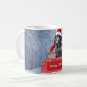 Weimaraner Dog in Snow, dat in kerstmis zit Koffiemok (Voorkant links)